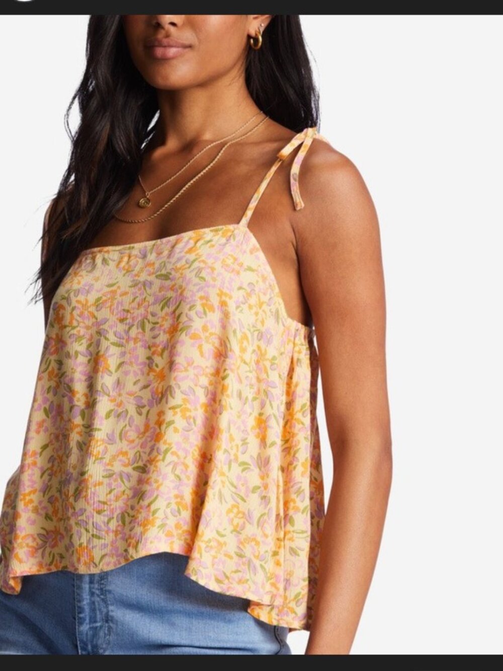 Billabong floral crop tank